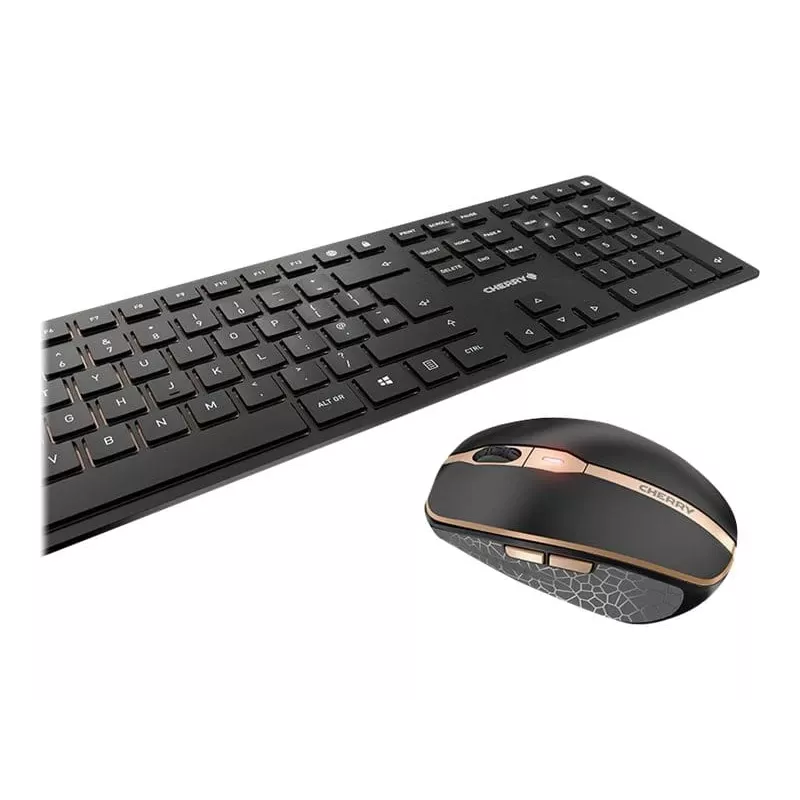 CHERRY DW 9100 SLIM klawiatura Mysz w zestawie Uniwersalna RF Bezprzewodowa + Bluetooth Nordycka Czarna