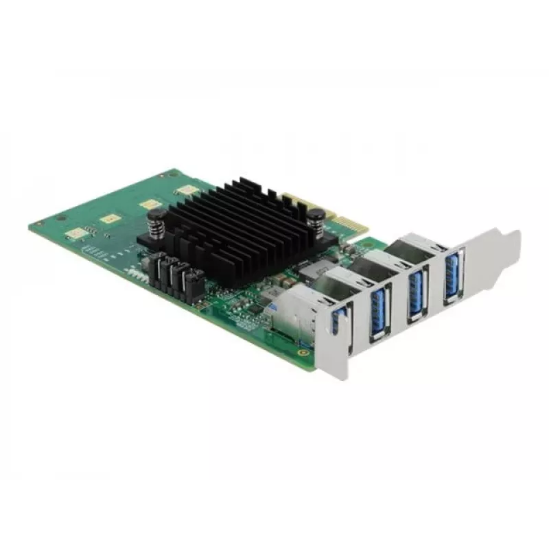 Karta DeLOCK PCI Express x4 do 4 x zewnętrznych USB 3.0 Quad Channel - niski profil