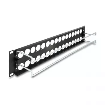 DeLOCK 67057 19-calowy panel krosowy typu D z odciążeniem, 32-portowy, czarny