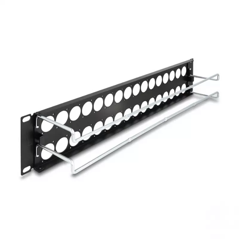 DeLOCK 67057 19-calowy panel krosowy typu D z odciążeniem, 32-portowy, czarny