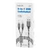 Kabel LogiLink CU0202 USB 2.0 1,2 m USB A USB C/Micro-USB A szary