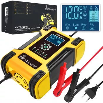 Extralink Shango inteligentna ładowarka akumulatorowa | Prostownik | 100 - 240VAC, 12V 12A, 24V 6A