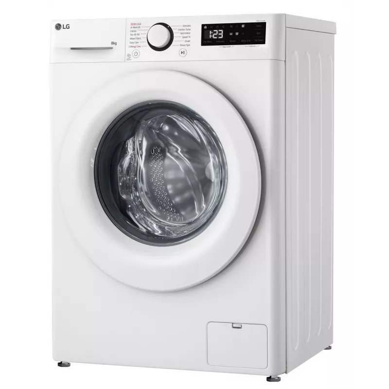 LG | Pralka | F2WR508SWW | Klasa efektywności energetycznej A-10% | Ładowanie od przodu | Wsad 8 kg | 1200 obr./min | Głębokość 47,5 cm | Szerokość 60 cm | Wyświetlacz | LED | Funkcja parowa