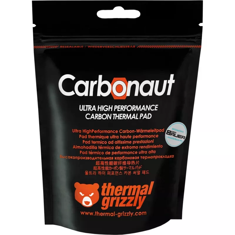 Podkładka termiczna Thermal Grizzly Carbonaut 32×32 mm, grubość 0,2 mm, kolor węglowy