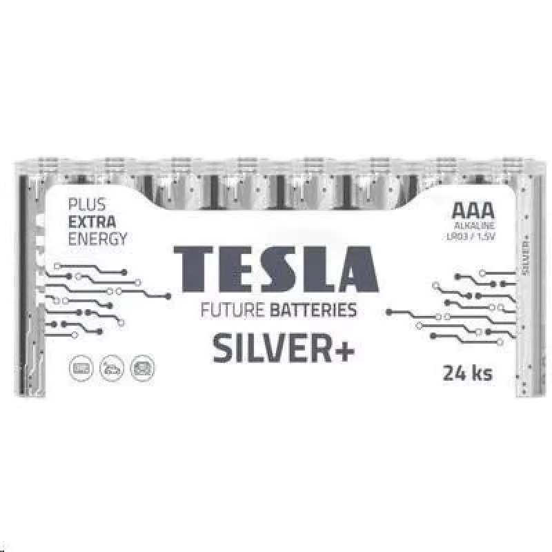 Baterie Tesla AAA Srebrny+ Alkaliczne LR03 1150 mAh (24 szt.) (13032410)