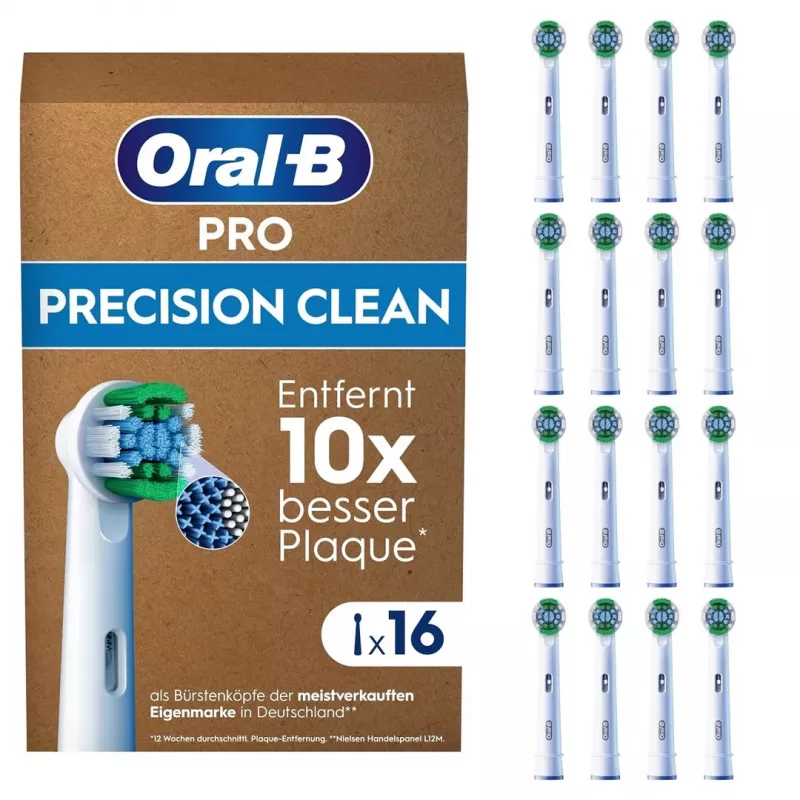 Oral B Precision Clean Toothbrush Heads 16 Pack Biały