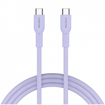 Kabel CANYON OnWire 60CL C-C 60W COLOR Pleciony 1m Fioletowy