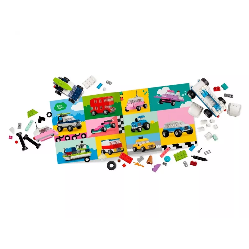 LEGO Classic Kreatywne Pojazdy Kolorowy Zestaw Modeli Samochodów Zawierający Zabawkę Radiowozu Policyjnego i 11023 Classic Zielona Płyta Podstawowa Kwadratowa 32x32 Wypustki Trawnik Budowlany