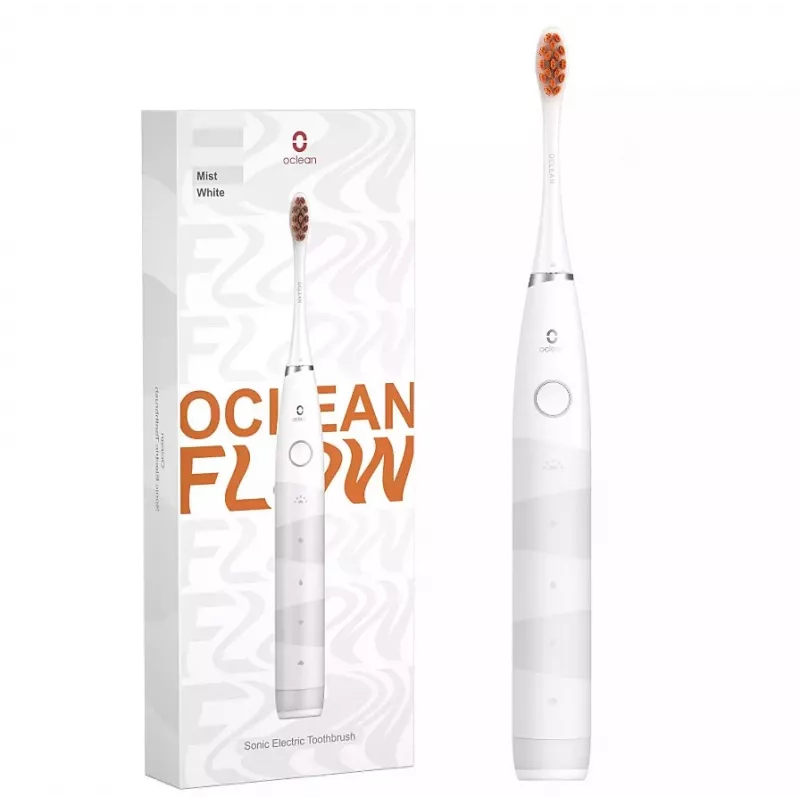 Sonic toothbrush OCLEAN FLOW Adult — bateria-powered, whitening mode, integrated timer, adjustable speed, 255 mm height, biały, 0.13 kg, 1 handle + 1 brush head