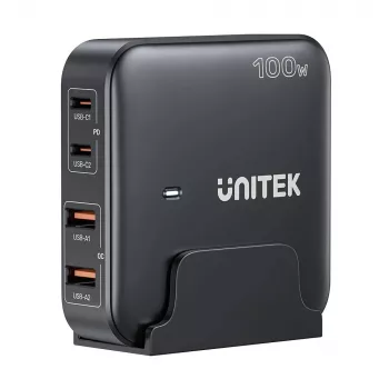 Unitek Ładowarka biurkowa P1229ABK01-EU 100 W z 2× USB-A i 2× USB-C