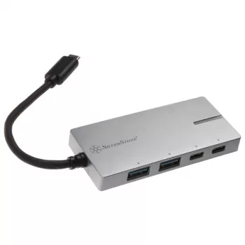 Adapter USB 3.1-C SILVERSTONE SST-EP09C — łączność USB-C na USB-A, srebrne wykończenie