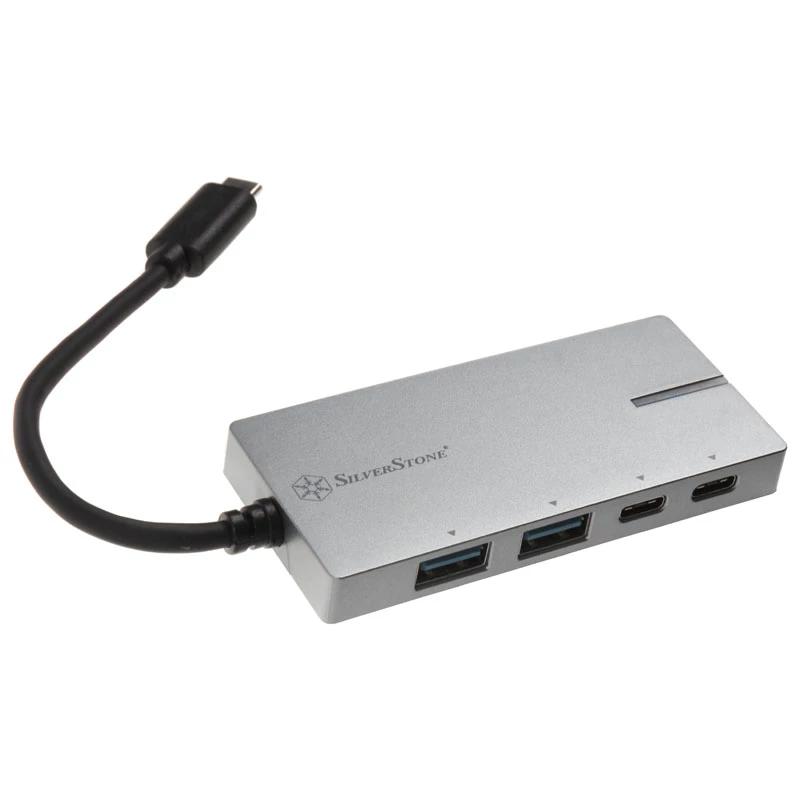 Adapter USB 3.1-C SILVERSTONE SST-EP09C — łączność USB-C na USB-A, srebrne wykończenie