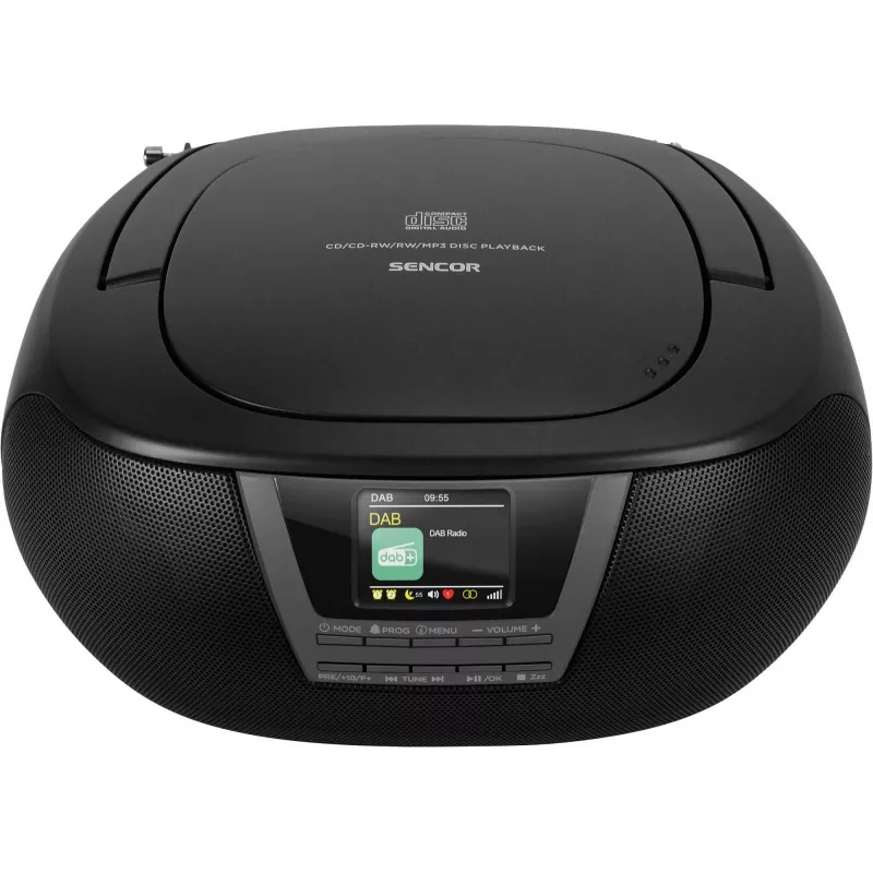System muzyczny SENCOR SPT6200DB z CD/MP3, USB, Bluetooth 5.3 i tunerem DAB+, 3W RMS, wyświetlacz TFT 1,77 cala