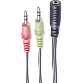 Kabel audio ShiverPeaks BS14-05040 0,15 m 2x3,5 mm męski na żeński czarny