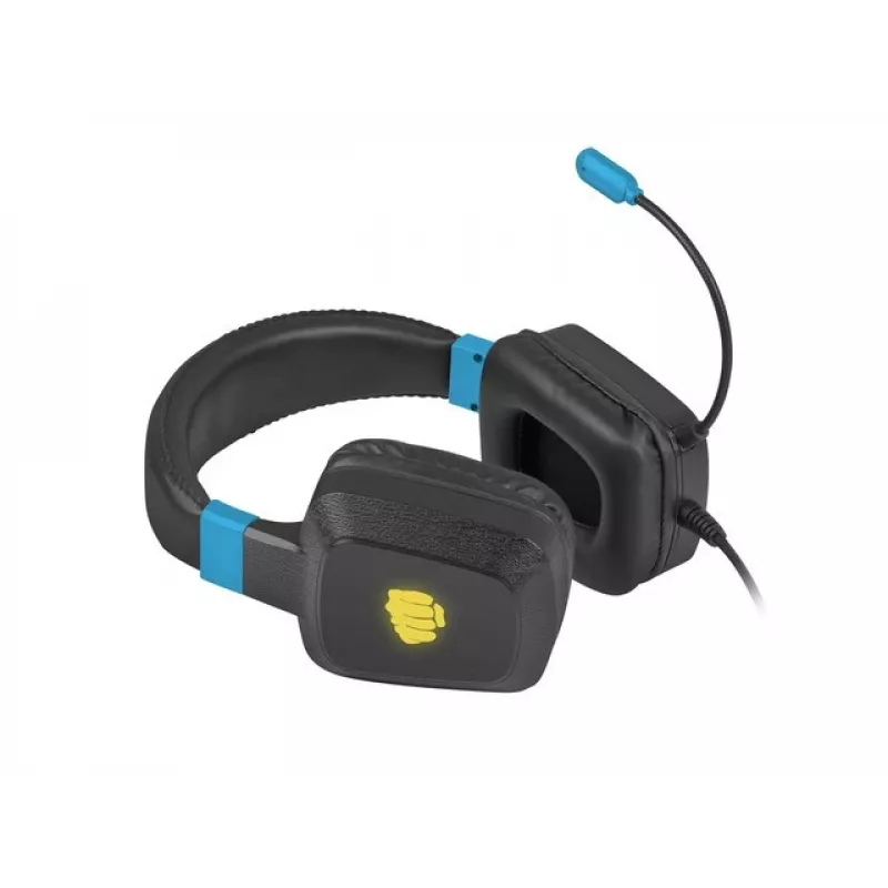 Przewodowy zestaw słuchawkowy do gier Fury NFU-1584 z mikrofonem na wysięgniku, wokółuszny, 98 dB, 15–25000 Hz, kabel 2 m, USB i 3,5 mm, niebieski
