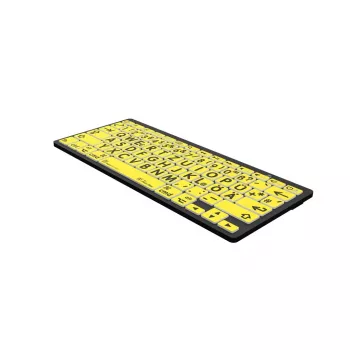 Logickeyboard LKB-LPBY-BTON-DE Klawiatura Bluetooth QWERTZ Niemiecki Czarny - Żółty (LKB-LPBY-BTON-DE)