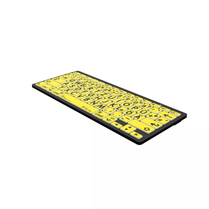 Logickeyboard LKB-LPBY-BTON-DE Klawiatura Bluetooth QWERTZ Niemiecki Czarny - Żółty (LKB-LPBY-BTON-DE)