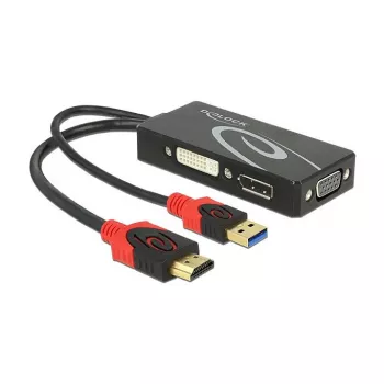 Kabel przejściowy wideo DeLOCK 62959 HDMI USB DVI-I VGA 0,135 m