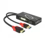Kabel przejściowy wideo DeLOCK 62959 HDMI USB DVI-I VGA 0,135 m