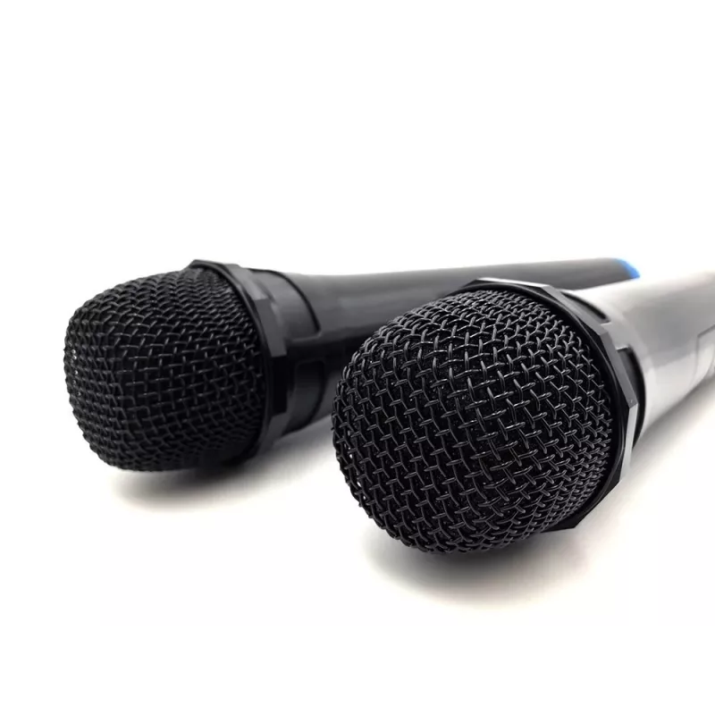 Mikrofon karaoke MEDIA-TECH MT395 Accent Pro — przewodowy, czarny, włącznik/wyłącznik, maks. zasięg 20 m, komplet 2 szt.