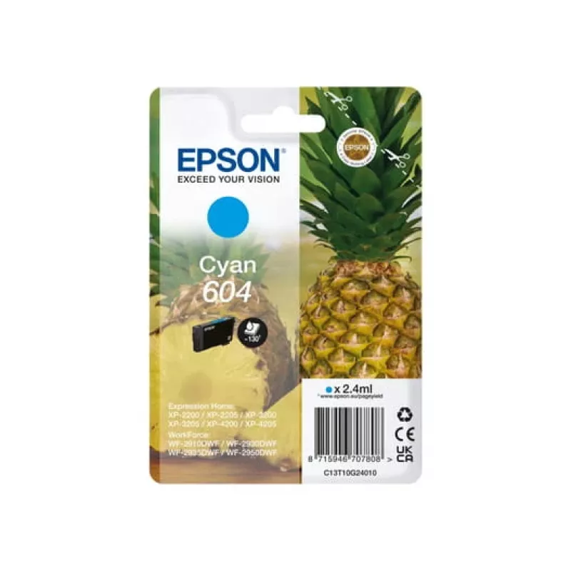 Kaseta z tuszem Epson 604 1 szt. Oryginalna Standardowa wydajność cyjan