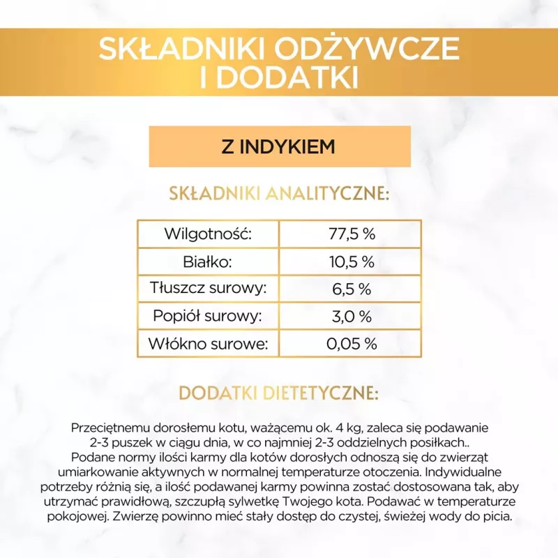 Mokra karma dla kota Purina Nestlé GOURMET Gold Indyk 85 g puszka dla dorosłych kotów, formuła dla kotów z nadwagą