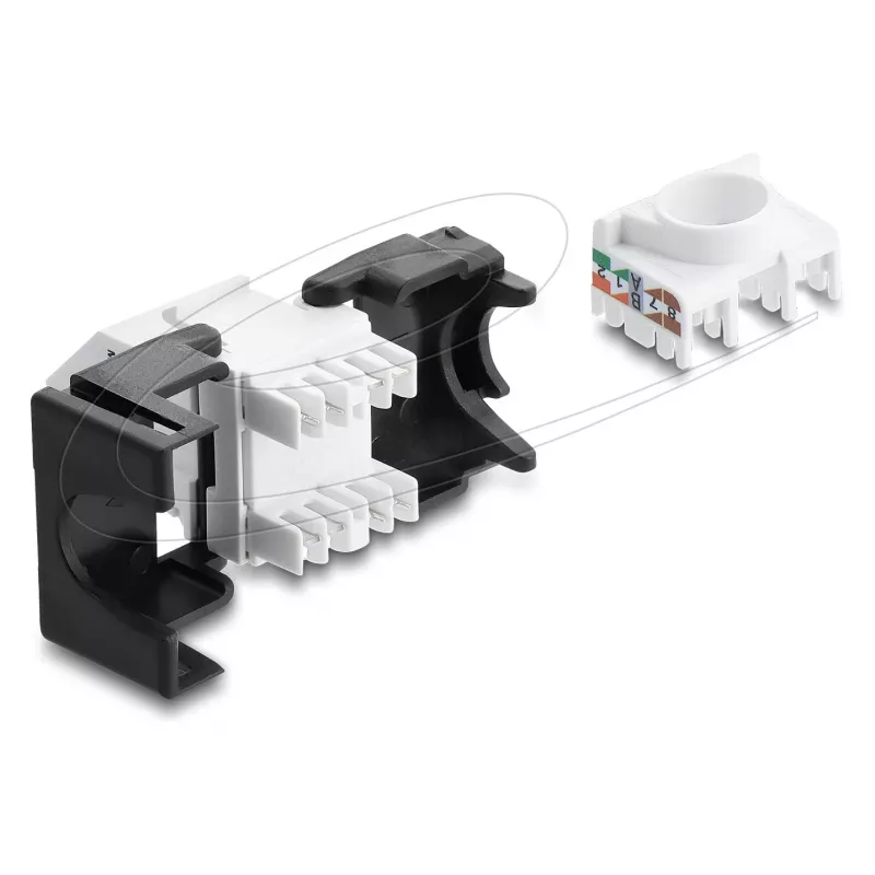 Moduł Keystone DELOCK gniazdo RJ45 na LSA Kat.6 45° kątowe nieekranowane czarne