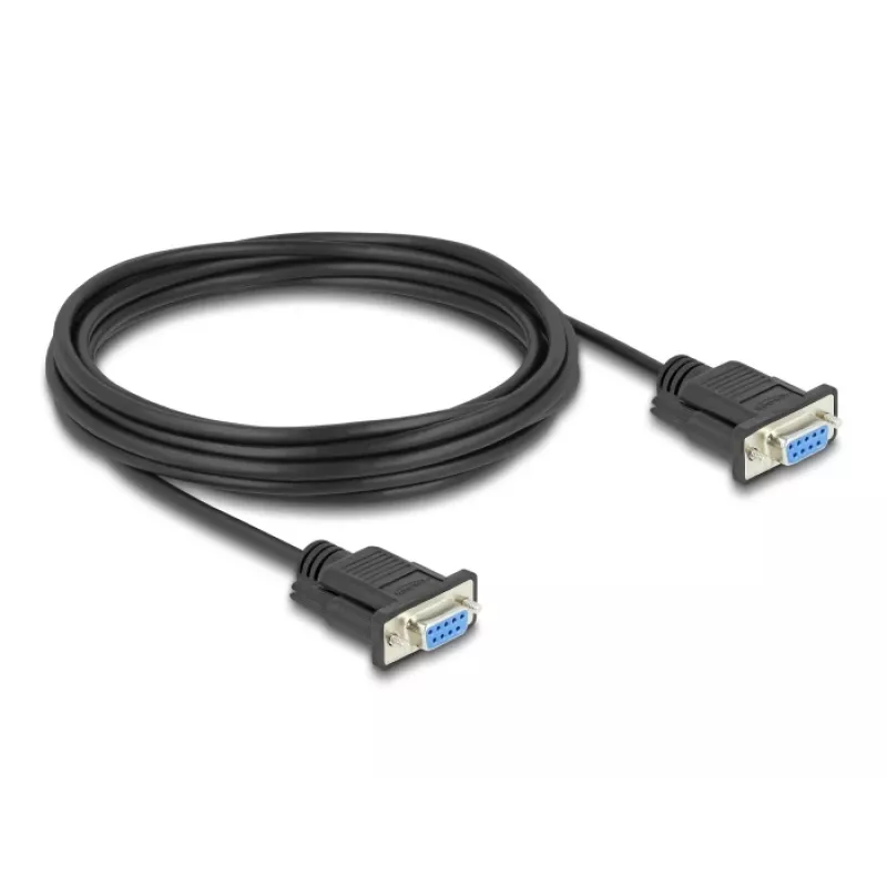 Delock RS-232 Kabel Seriell D-Sub9 Buchse zu Buchse mit schmalem Steckergehäuse 5 m
