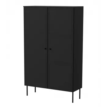 Szafka do przechowywania Cama Meble PALAZZO BIS 100x39x166 matowa czerń, wolnostojąca przy ścianie