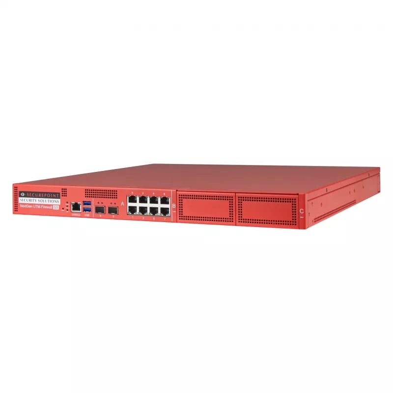 Securepoint RC1000R G5 Security UTM Appliance, 30 Gbit/s, 3.5 Gbit/s, 1000 użytkowników, AES, przewodowy, RJ-45