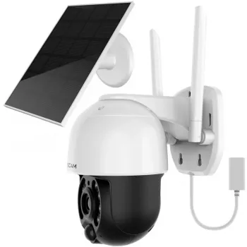 Kamera IP Foscam B4 Dome 4 MP (2560×1440), Wi‑Fi 2,4 GHz, IP65, Solar + Bateria 5000 mAh, obrót 355°, pochylenie 90°