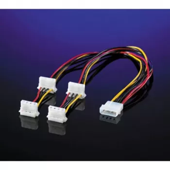 Kabel Y ROLINE 4-pin HDD / 4x 4-pin HDD (90°) (11.03.1003)