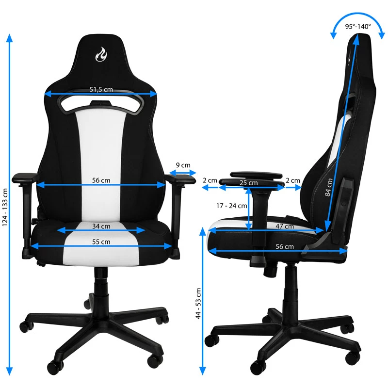 Nitro Concepts E250 Tapicerowane siedzisko Tapicerowane oparcie
