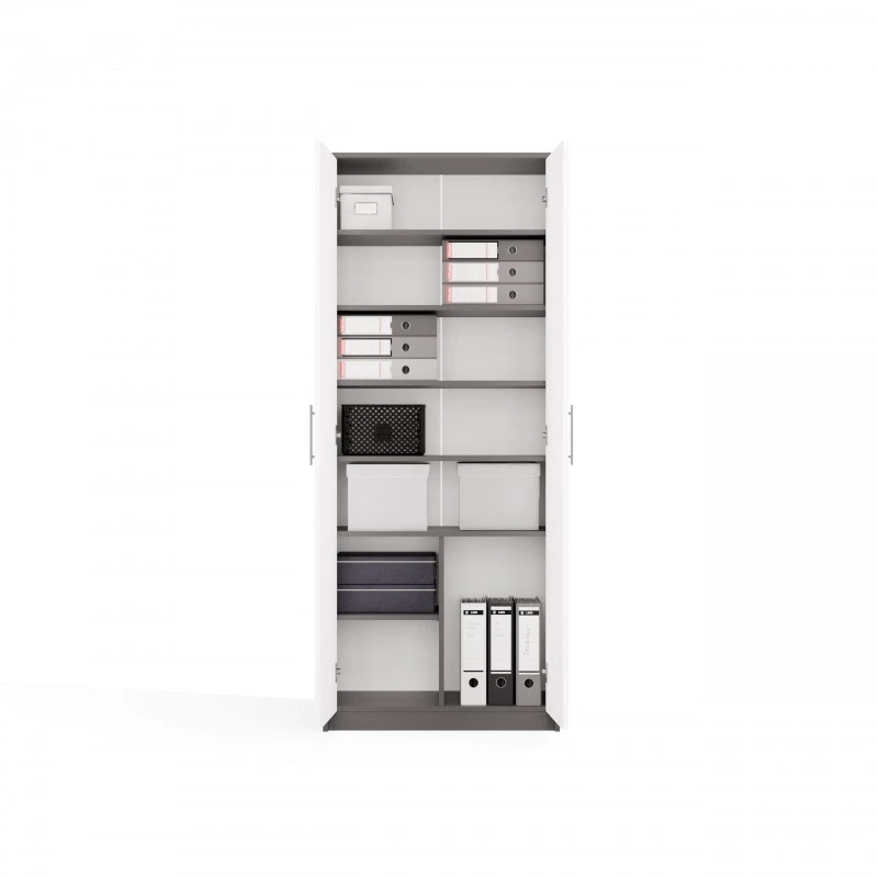 OLIV 2D CLOSED SHELVING UNIT, ANTHRACITE/Biały SET