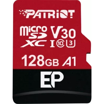 Karta pamięci microSDXC PATRIOT 128 GB Class 10 U3 V30, odczyt 100 MB/s, zapis 80 MB/s, microSDXC