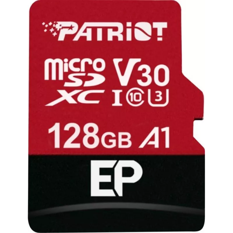Karta pamięci microSDXC PATRIOT 128 GB Class 10 U3 V30, odczyt 100 MB/s, zapis 80 MB/s, microSDXC