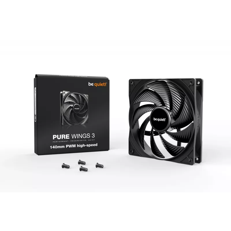 be quiet Pure Wings 3 140mm PWM wysokiej prędkości wentylator do obudowy komputera 14 cm Czarny 1 szt.
