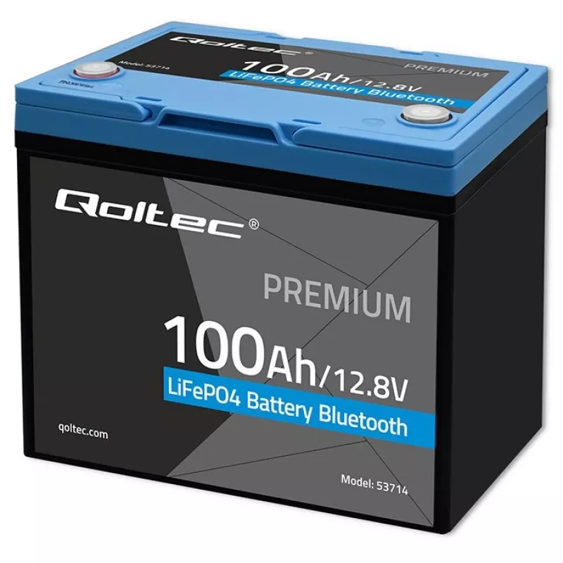 Akumulator LiFePO4 QOLTEC 12.8V 100Ah z Bluetooth — 12.8 V 100 Ah