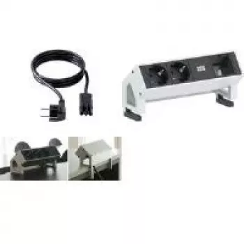 Listwa zasilająca Bachmann 2x Schuko 1x moduł niestandardowy RAL9010