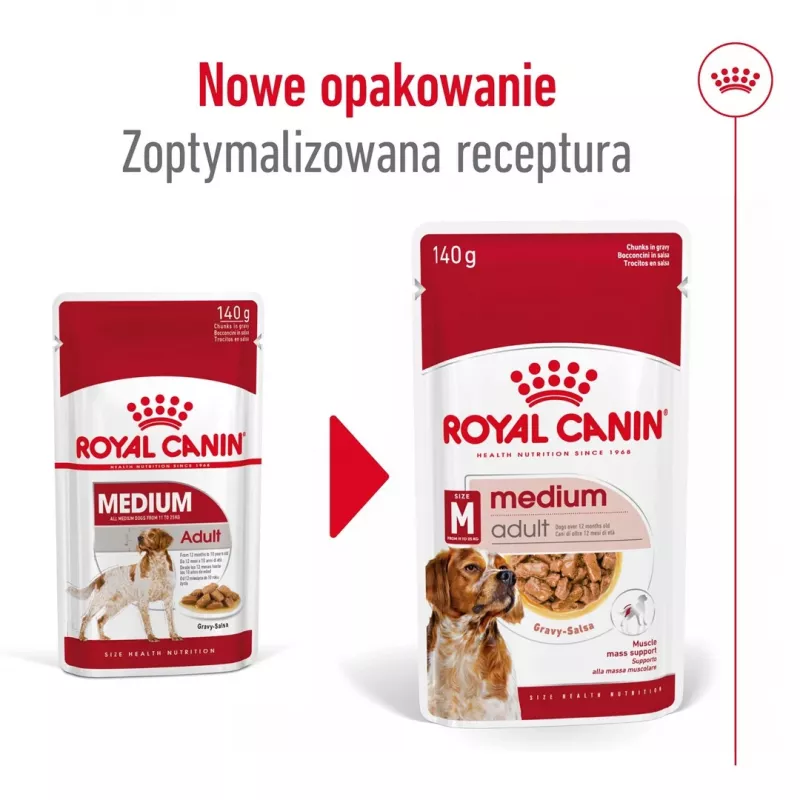 ROYAL CANIN SHN Medium Adult w sosie - mokra karma dla dorosłych psów - 10x140g