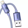 Kabel Baseus Crystal Shine USB do Lightning, 2,4A, 2m (fioletowy)
