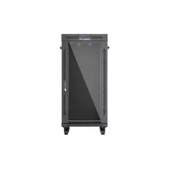 Stojąca szafa rack LANBERG FF01-6624-12BL 24U 19 cali 600×600 mm, IP20, 1200 kg, czarna