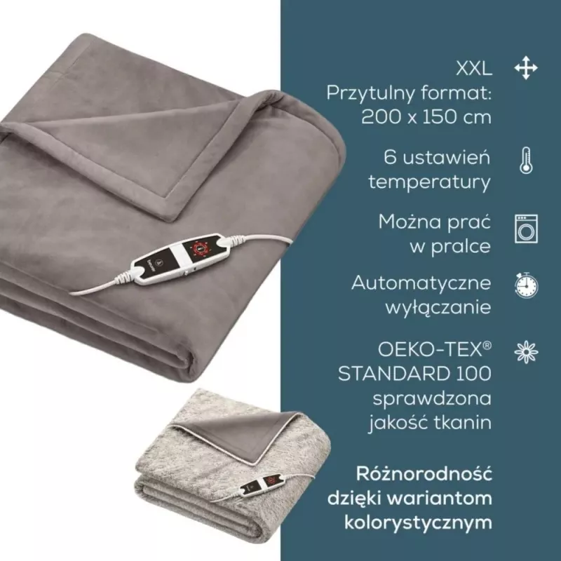 Koc elektryczny Beurer HD 150 XXL Cosy Taupe