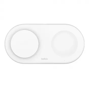 Belkin WIZ021VFWH - 2-w-1 bezprzewodowa podkładka ładująca z technologią Qi2 15 W, biała