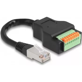 Kabel DeLOCK RJ45 Cat.5e wtyk do adaptera z blokiem zacisków 15 cm