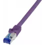 Logilink Professional Ultraflex - Kabel krosowy - RJ-45 (M) do RJ-45 (M) - 50 cm - 6 mm - S/FTP - Cat.7 (kabel) / CAT 6a (złącza) - bezhalogenowy, formowany, z osłoną zaczepu - liliowy