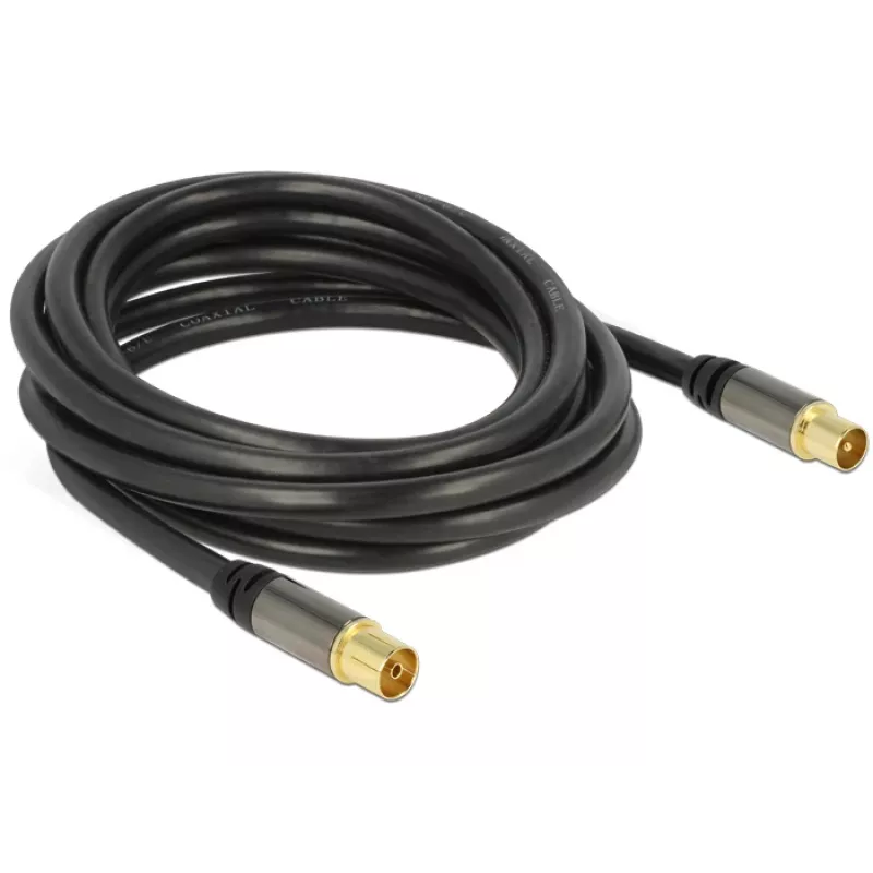 Przewód koncentryczny DeLOCK 88924 IEC RG-6/U 3 m Czarny