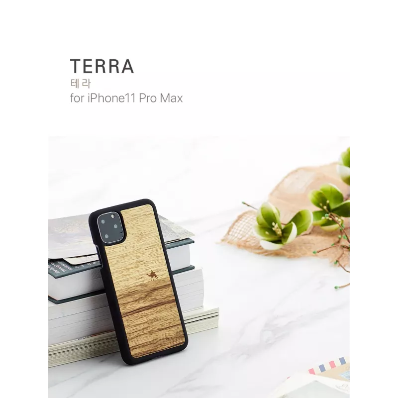 Etui na smartfona man and wood do iPhone 11 Pro Max — terra Czarny