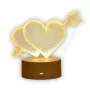 Lampka nocna Extralink HOME z iluzją optyczną 3D 'Pierced Hearts', lampka nocna USB