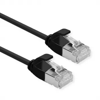 ROLINE DataCenter - Kabel krosowy - RJ-45 (M) do RJ-45 (M) - 1.5 m - U/FTP - CAT 6a - Bezhalogenowy, Formowany, Linka - Czarny, pantone 3C (21.15.3354)
